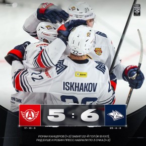 В КХЛ во втором матче подряд команда отыграла три шайбы и победила