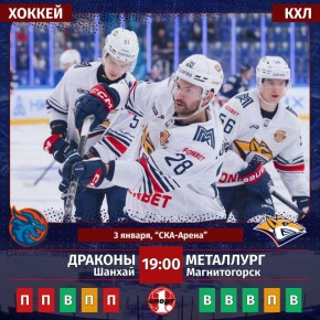 Хоккеисты магнитогорского «Металлурга» проведут первый матч 2026 года