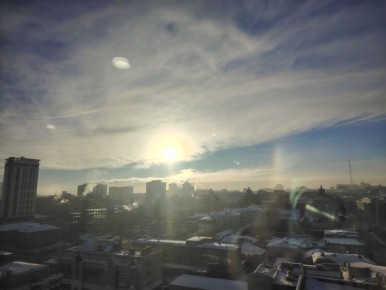 Удивительное гало сегодня украсило небо над Челябинской областью