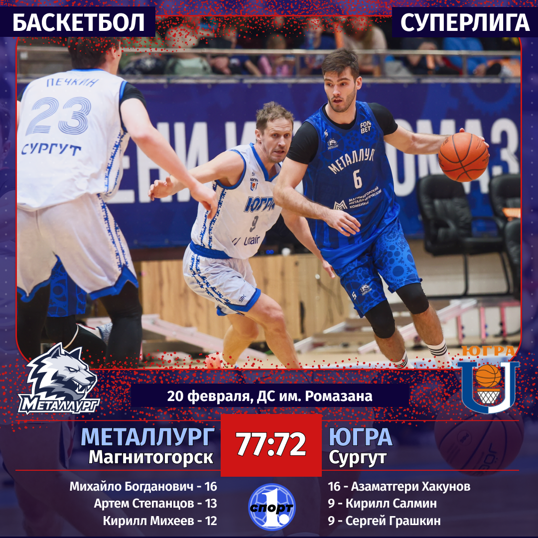 Магнитогорский «Металлург» одержал вторую победу подряд в баскетбольной Суперлиге Магнитогорский «Металлург» одержал вторую победу подряд в баскетбольной Суперлиге