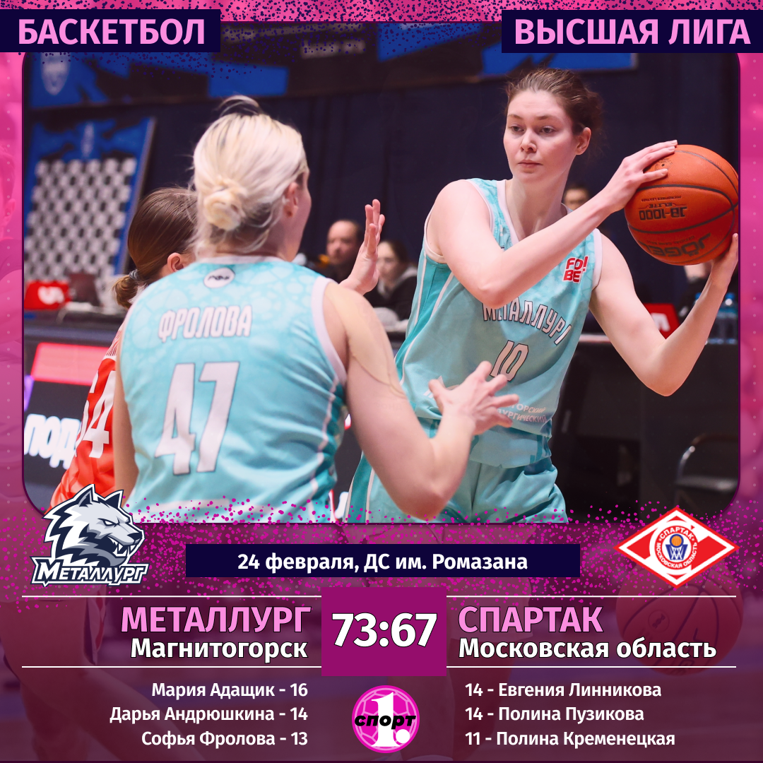 Баскетболистки «Металлурга» дважды обыграли подмосковный «Спартак» в Высшей лиге Баскетболистки «Металлурга» дважды обыграли подмосковный «Спартак» в Высшей лиге