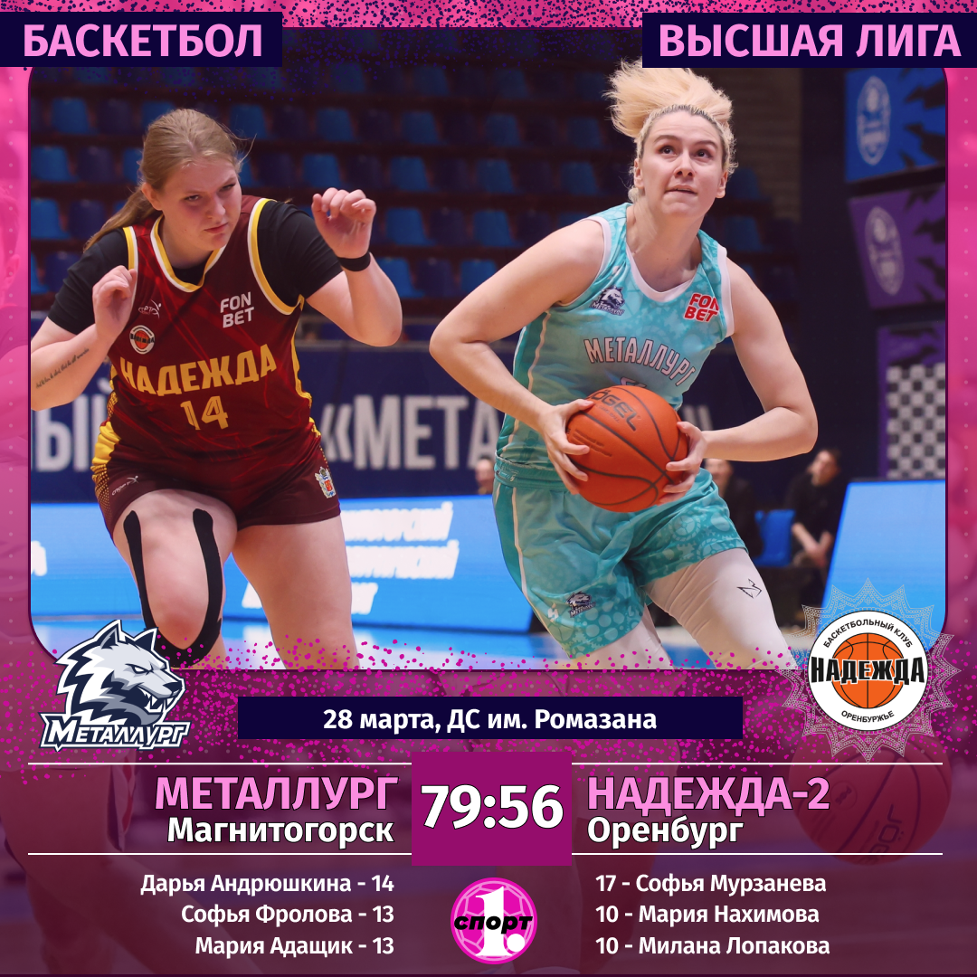 Баскетболистки «Металлурга» с победы стартовали в плей-офф Высшей лиги Баскетболистки «Металлурга» с победы стартовали в плей-офф Высшей лиги