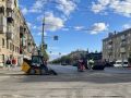 На проспекте Ленина продолжается замена асфальтового покрытия дороги